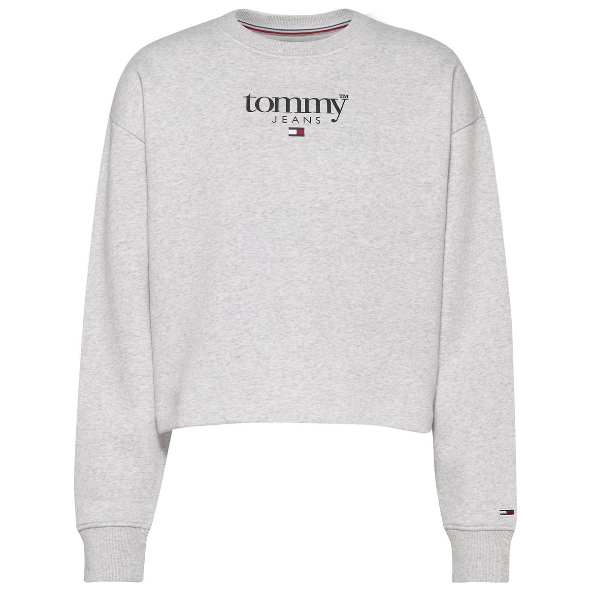 TOMMY HILFIGER - Polerón Relaxed Essential Logo Gris Tommy Jeans