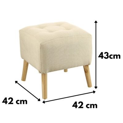 Imagen 2 del producto Pouf Alemania Crudo Amalfi 42x42x43 cm Máxima Design