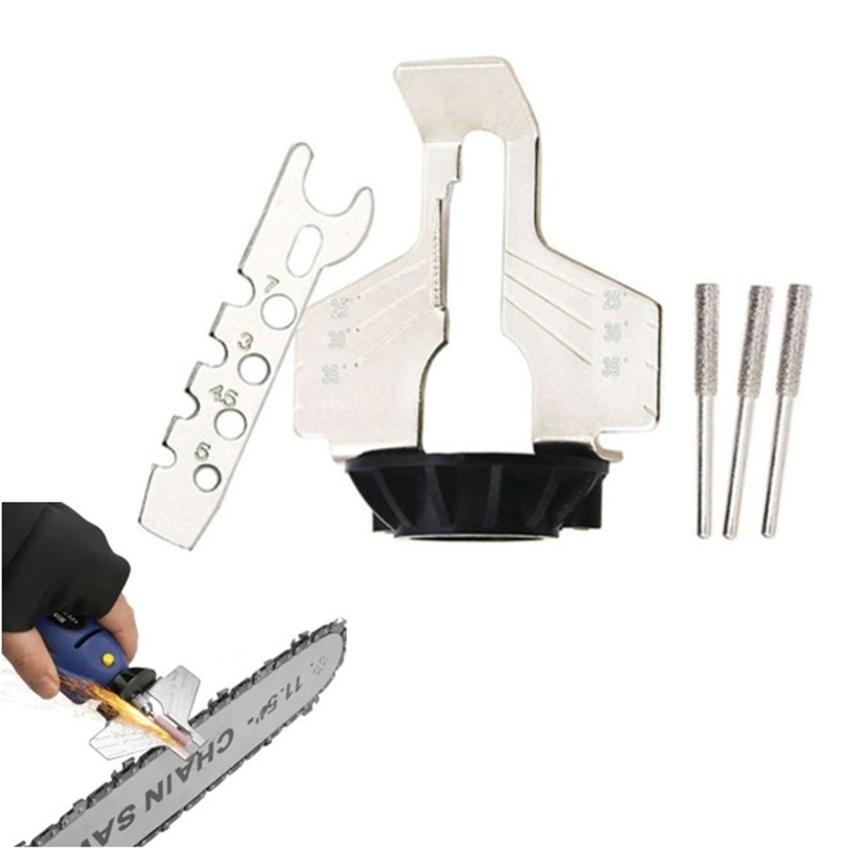 KUANGYE - Kit Afilado Motosierra Afilador Cadena Amoladora Guías.