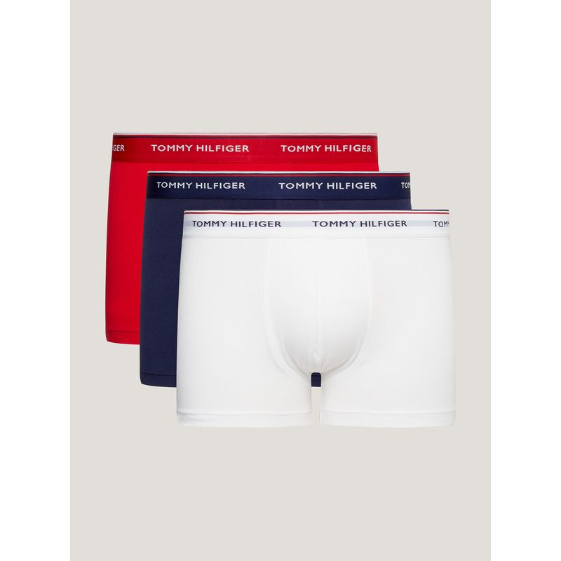 TOMMY HILFIGER - Pack De 3 Calzoncillos Trunk Premium Stretch Blanco Tommy Hilfiger