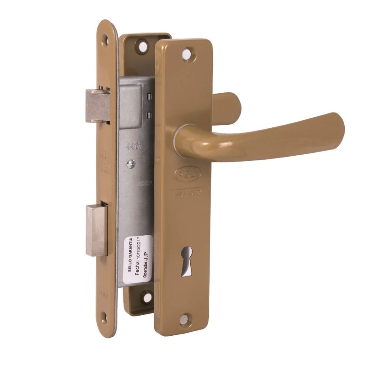 POLI - Cerradura Embutida Clásica B40 Poli Dormitorio Bronce