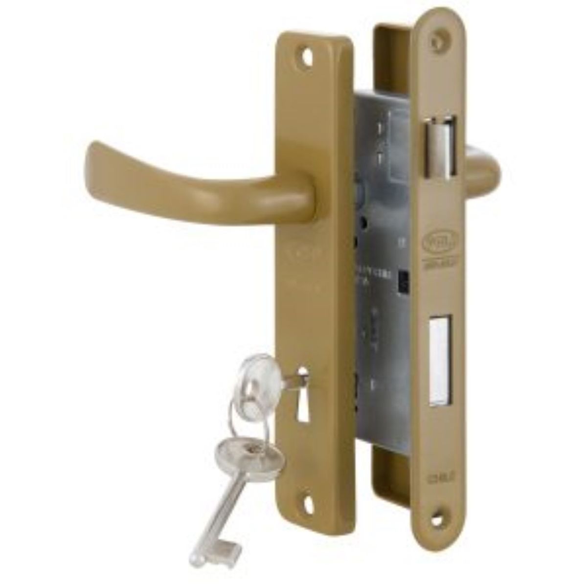 POLI - Cerradura Embutida Clásica B40 Poli Dormitorio Bronce