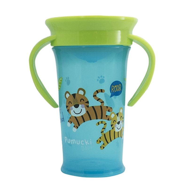 PUMUCKI - Vaso Mágico Antiderrame 360° Celeste Pumucki