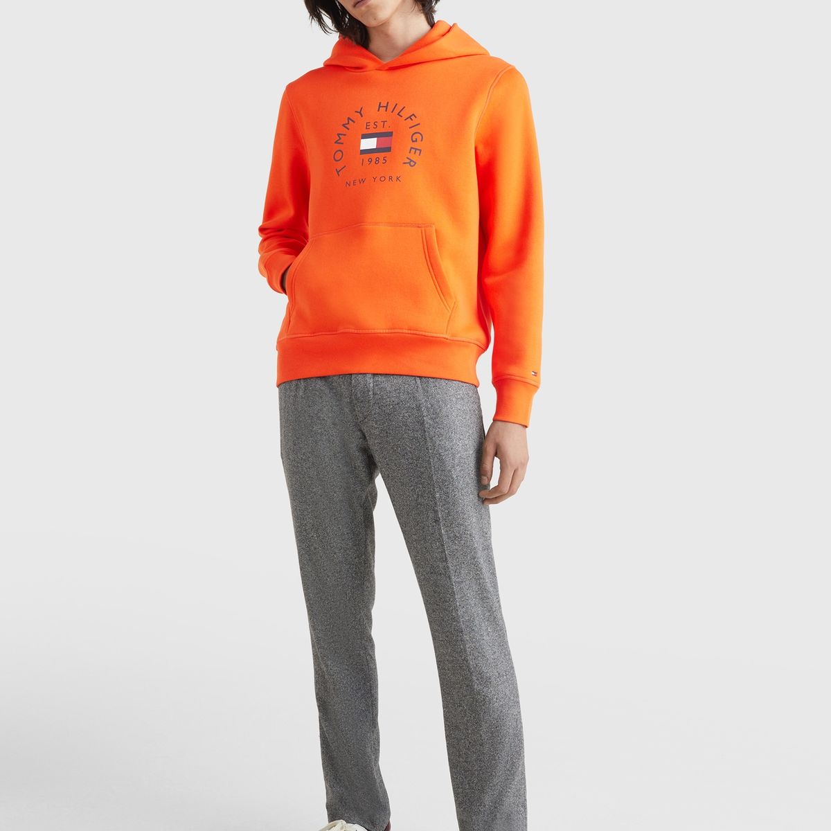 TOMMY HILFIGER - Polerón Hoodie Circle Logo Naranjo Tommy Hilfiger