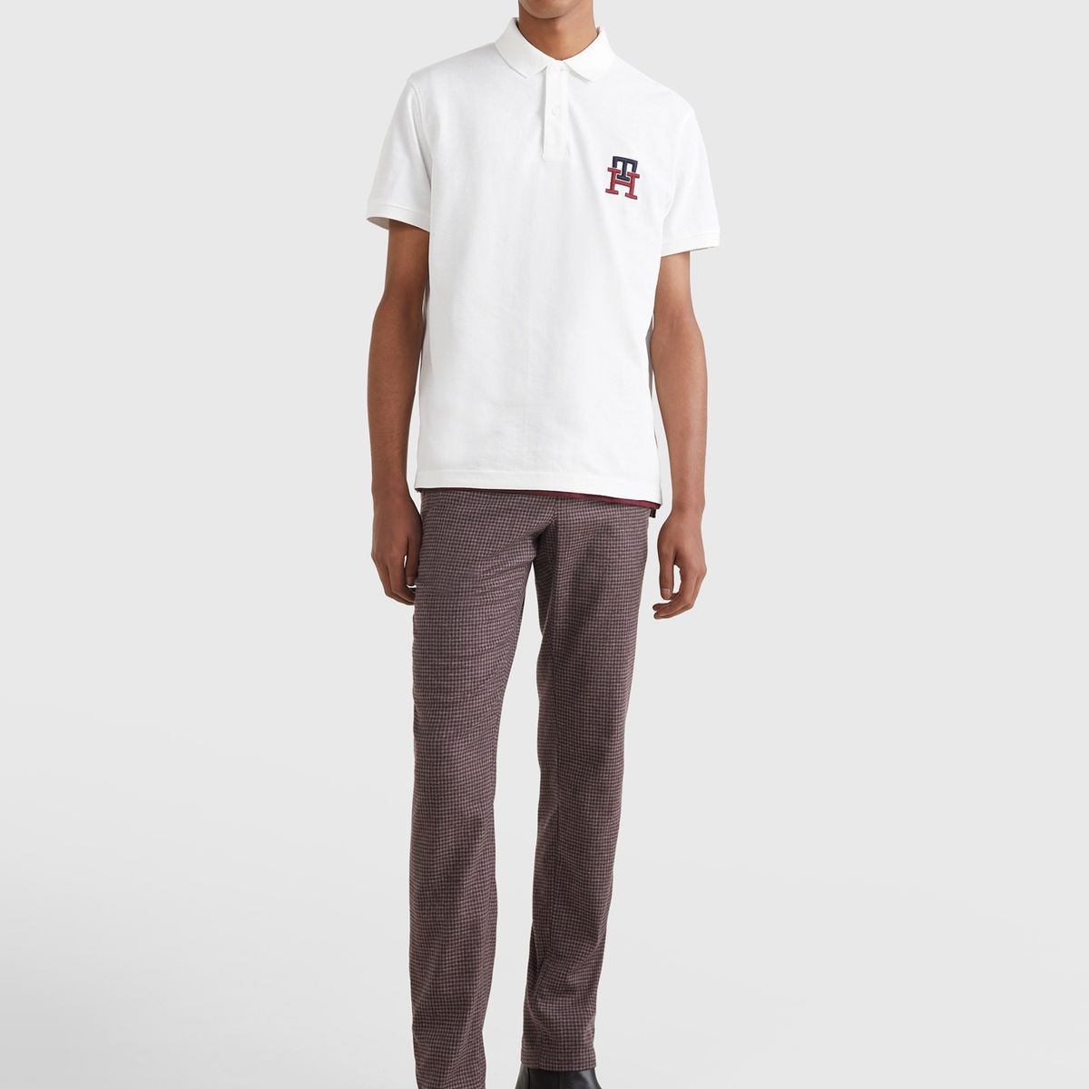 TOMMY HILFIGER - Polo Monogram Regular Fit Blanco Tommy Hilfiger