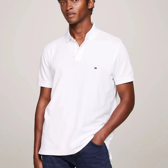 TOMMY HILFIGER - Polo Essential Regular Fit Blanco Tommy Hilfiger