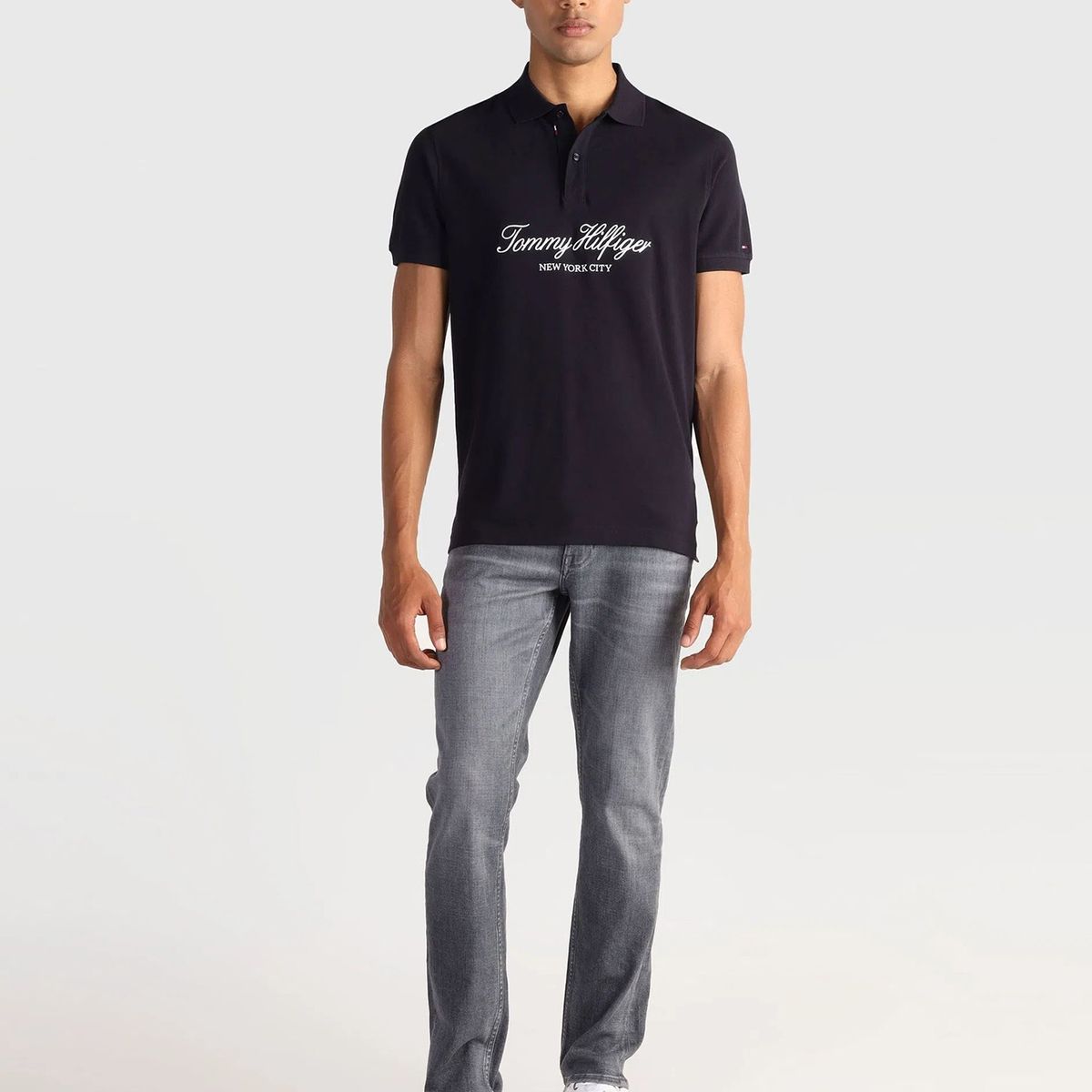 TOMMY HILFIGER - Polo Script Branded Regular Fit Azul Tommy Hilfiger