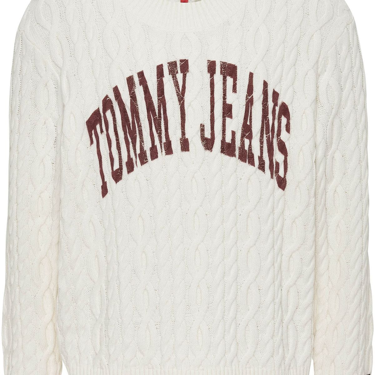 TOMMY HILFIGER - Sweater Relaxed Collegiate  Blanco Tommy Jeans
