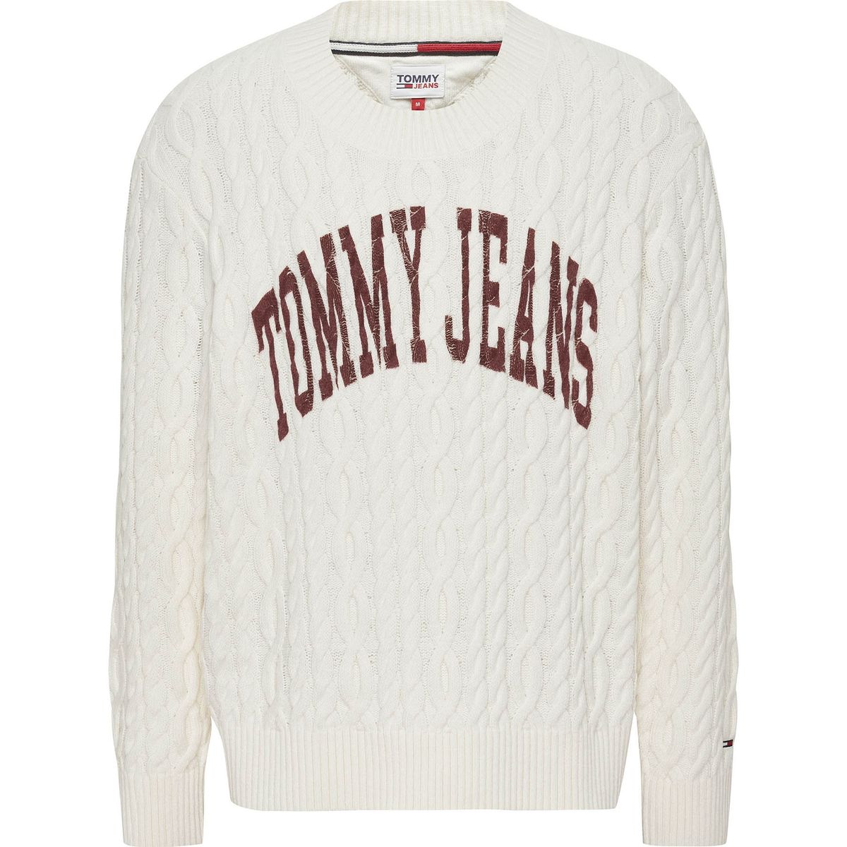 TOMMY HILFIGER - Sweater Relaxed Collegiate  Blanco Tommy Jeans