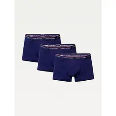 TOMMY HILFIGER - Pack De 3 Calzoncillos Trunk Premium Stretch Azul Hombre