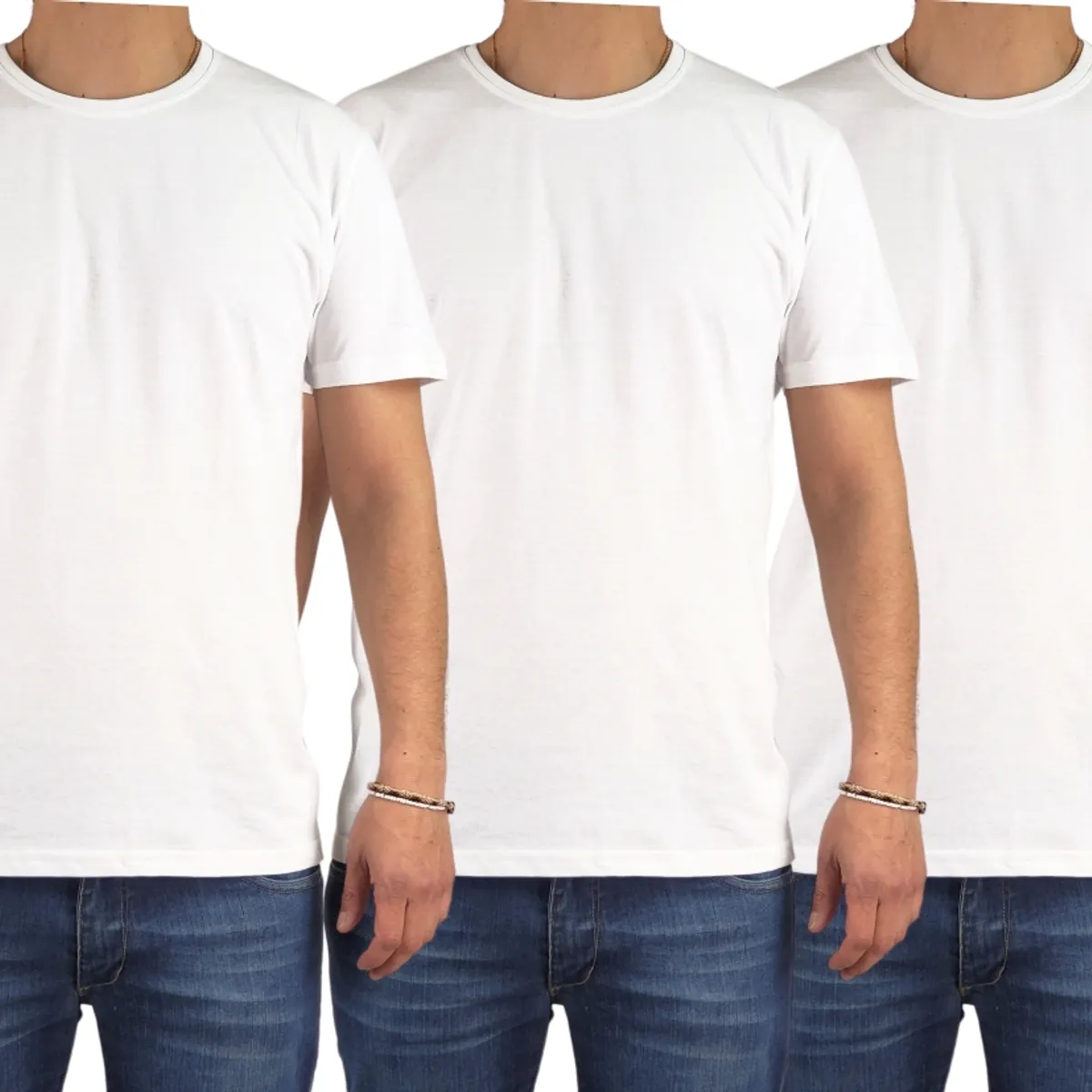 LOOK SHOP - Pack 3 Poleras Para Estampar Algodón Manga Corta Hombre 001