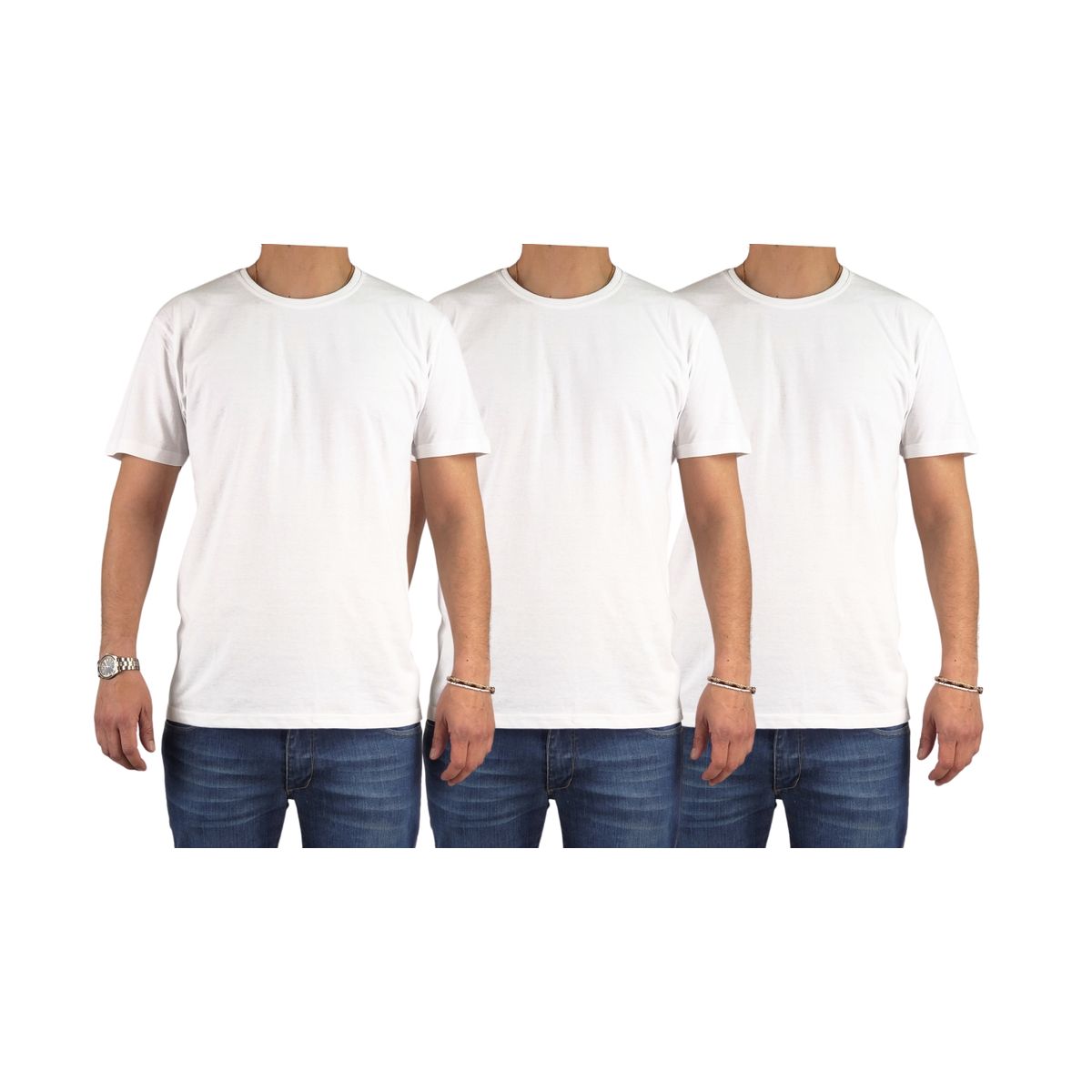 LOOK SHOP - Pack 3 Poleras Para Estampar Algodón Manga Corta Hombre 001