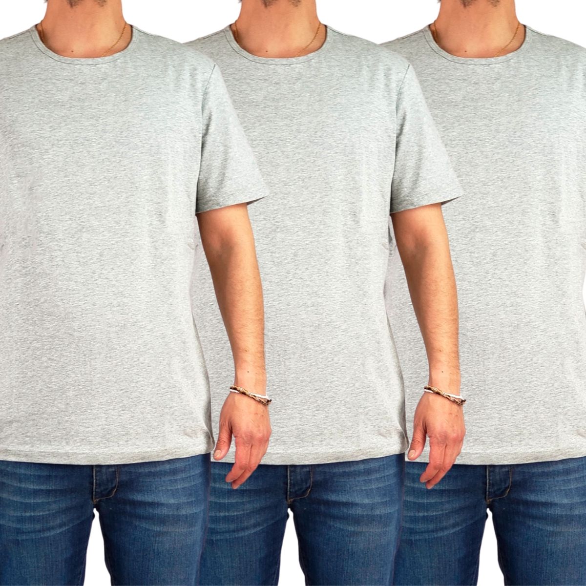 LOOK SHOP - Pack 3 Poleras Para Estampar Algodón Manga Corta Hombre 001