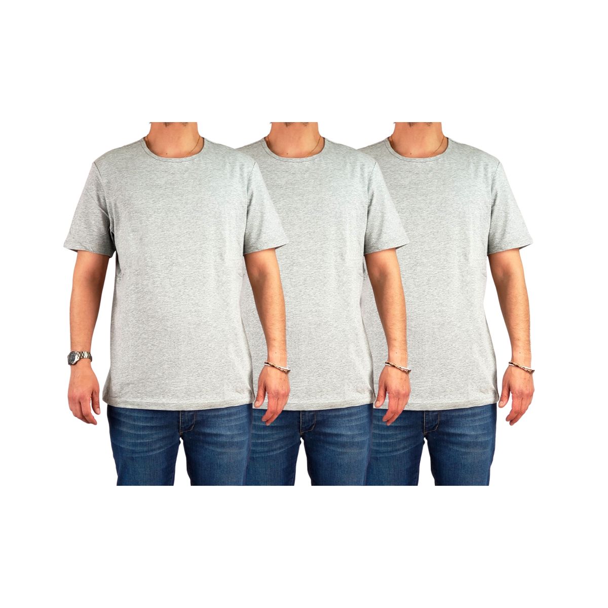 LOOK SHOP - Pack 3 Poleras Para Estampar Algodón Manga Corta Hombre 001