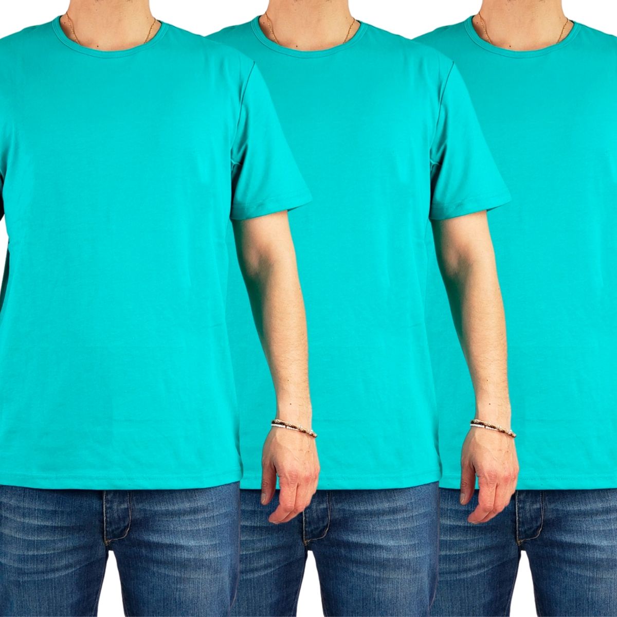 LOOK SHOP - Pack 3 Poleras Para Estampar Algodón Manga Corta Hombre 001