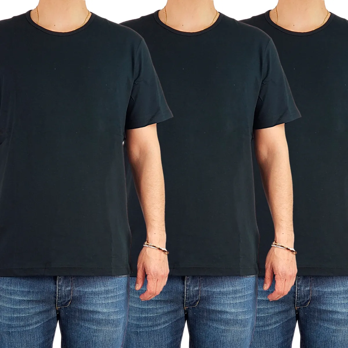 LOOK SHOP - Pack 3 Poleras Para Estampar Algodón Manga Corta Hombre 001