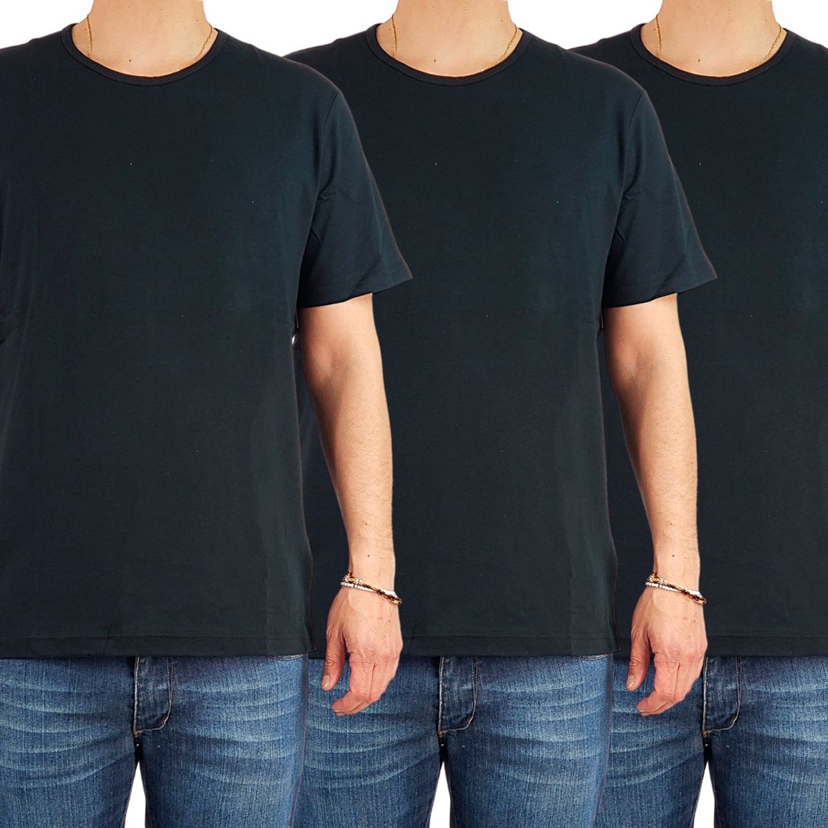 LOOK SHOP - Pack 3 Poleras Para Estampar Algodón Manga Corta Hombre 001