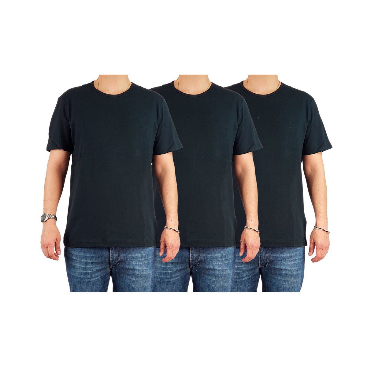 LOOK SHOP - Pack 3 Poleras Para Estampar Algodón Manga Corta Hombre 001