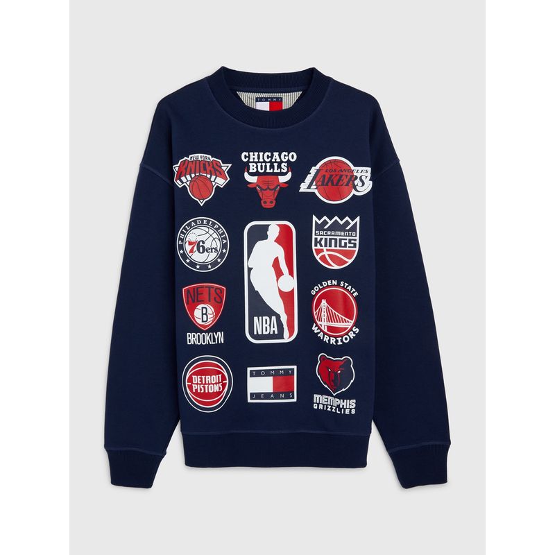 TOMMY HILFIGER - Polerón Tjm Nba Multi Logos Azul Tommy Jeans