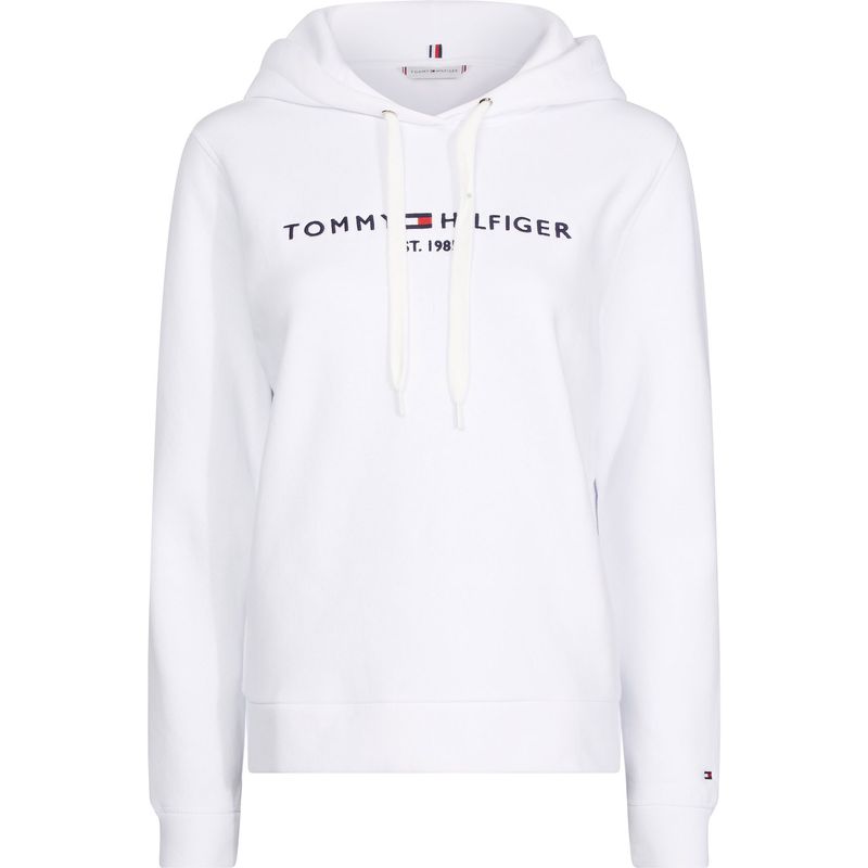 TOMMY HILFIGER - Polerón Hoodie Essential Con Logo Blanco Tommy Hilfiger