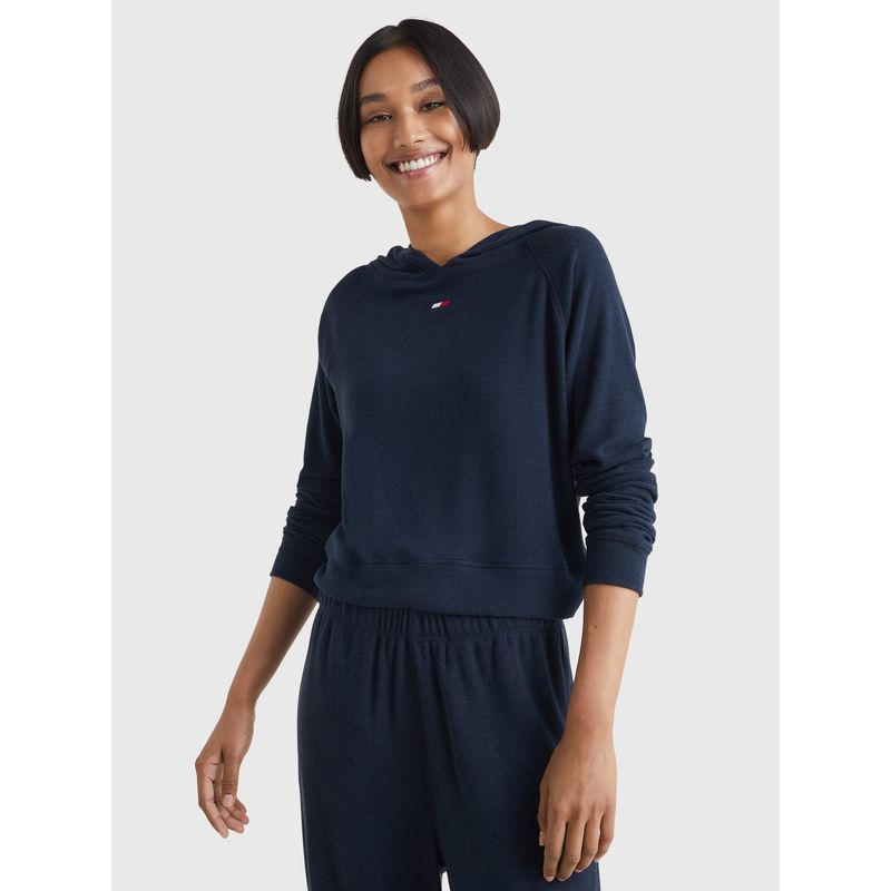 TOMMY HILFIGER - Polerón Sport Slim Fit Con Gorro Azul Tommy Hilfiger