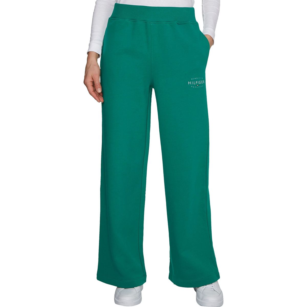 TOMMY HILFIGER - Pantalón Jogger Straight Con Logo Verde Tommy Hilfiger