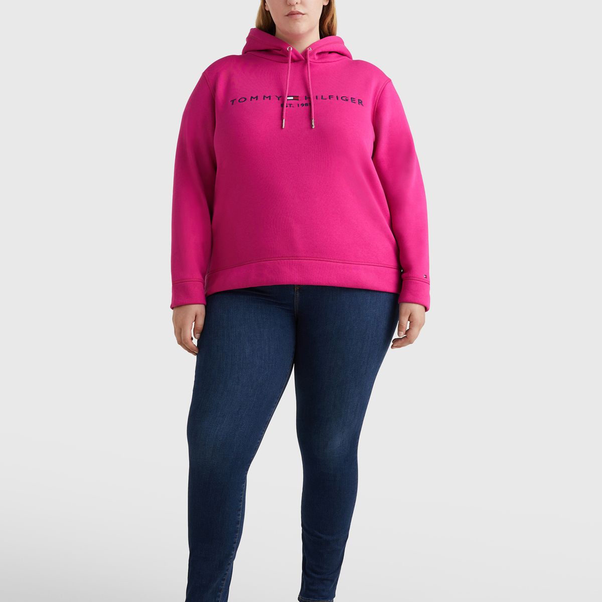 TOMMY HILFIGER - Polerón Curve Hoodie Essential Fucsia Tommy Hilfiger