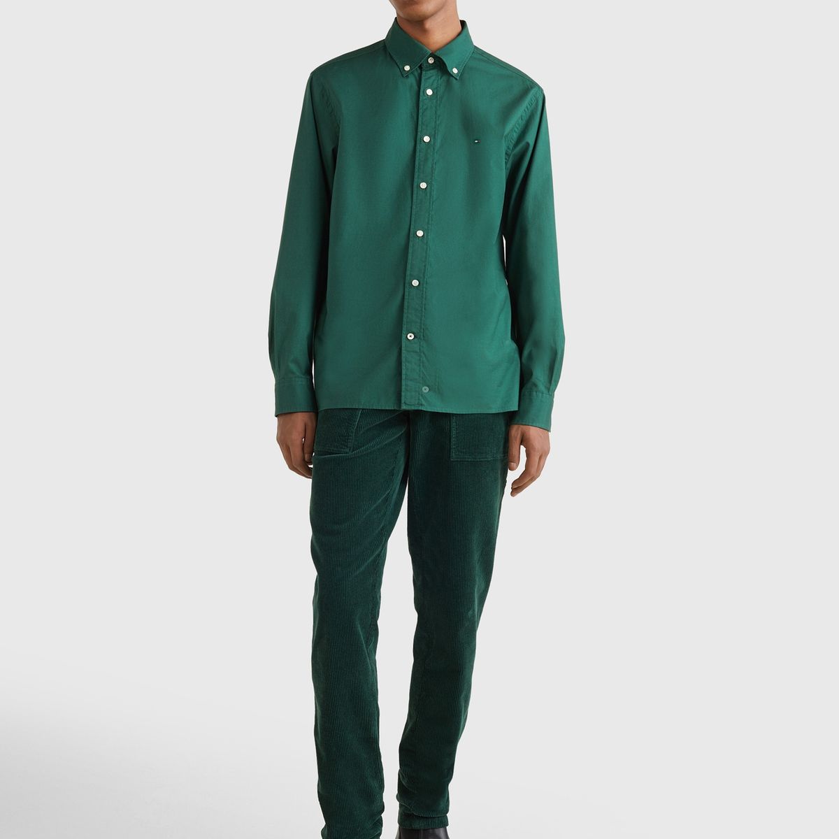 TOMMY HILFIGER - Camisa Natural Soft Solid Verde Tommy Hilfiger
