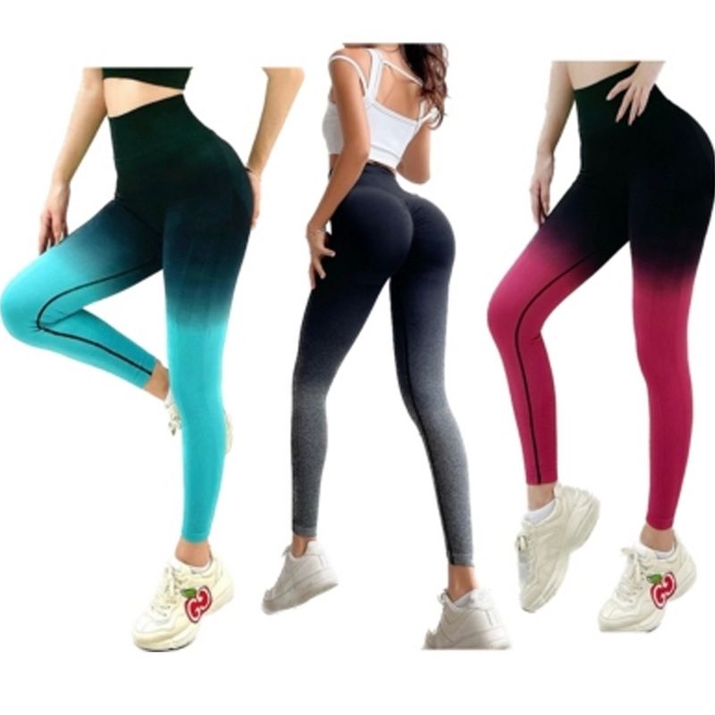 EVERSO - Pack6 Calzas Leggings  Push Up Diseño Degrade Colores Surtidos