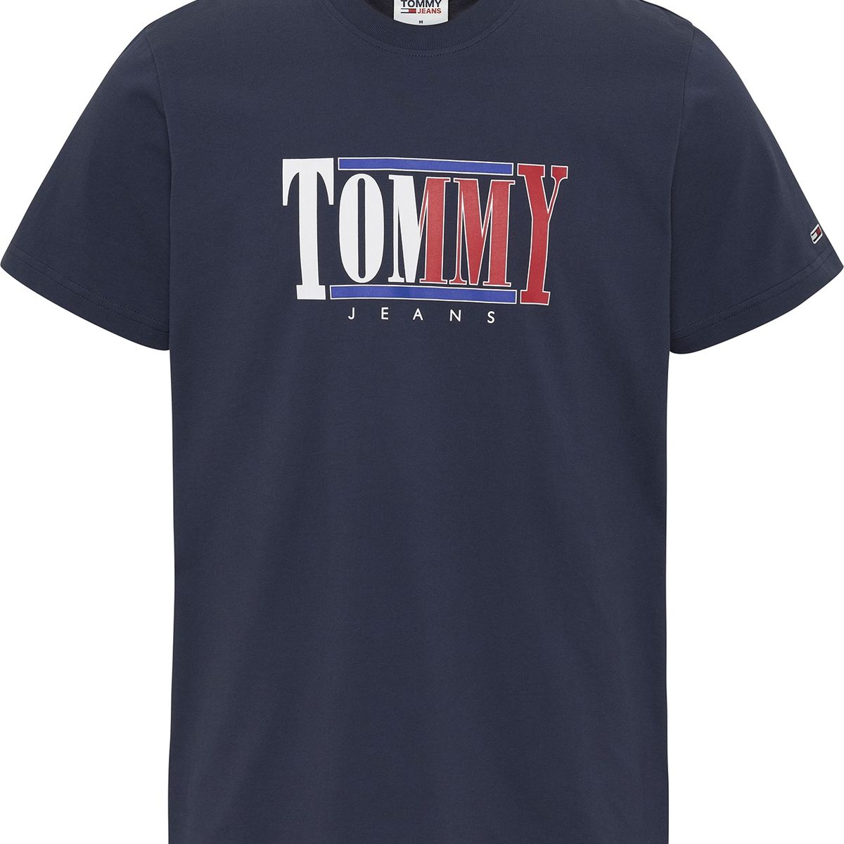 TOMMY HILFIGER - Polera Centered Logo Azul Tommy Jeans.