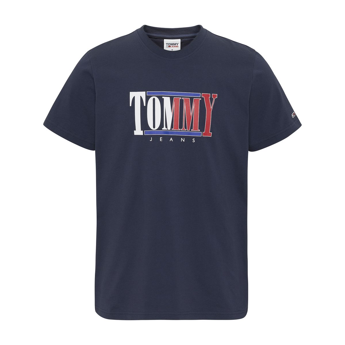 TOMMY HILFIGER - Polera Centered Logo Azul Tommy Jeans.
