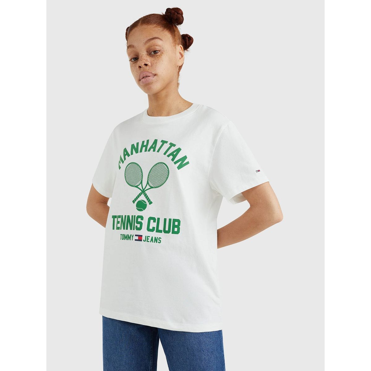 TOMMY HILFIGER - Polera Relaxed Tennis Club Logo Blanco Tommy Hilfiger.