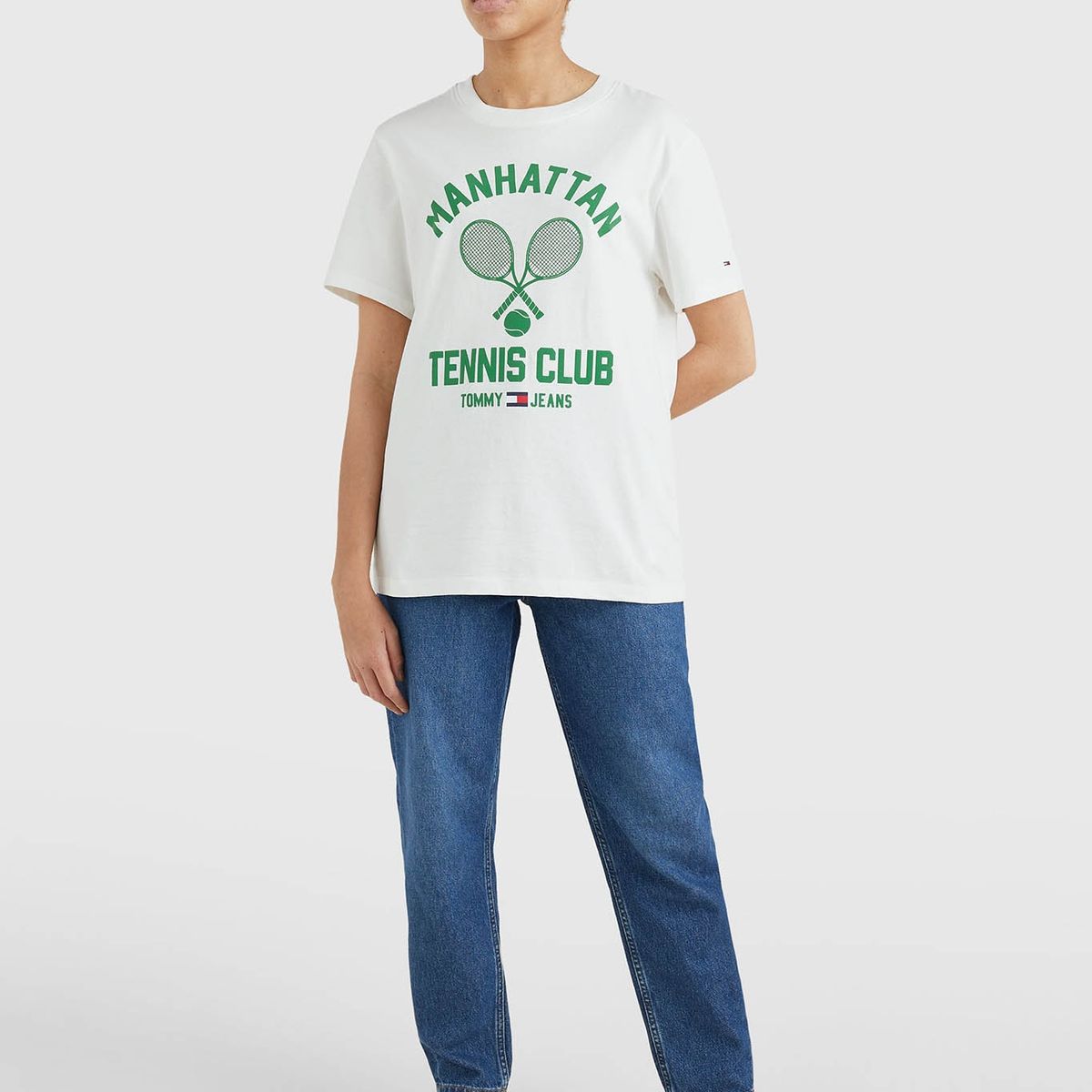 TOMMY HILFIGER - Polera Relaxed Tennis Club Logo Blanco Tommy Hilfiger.