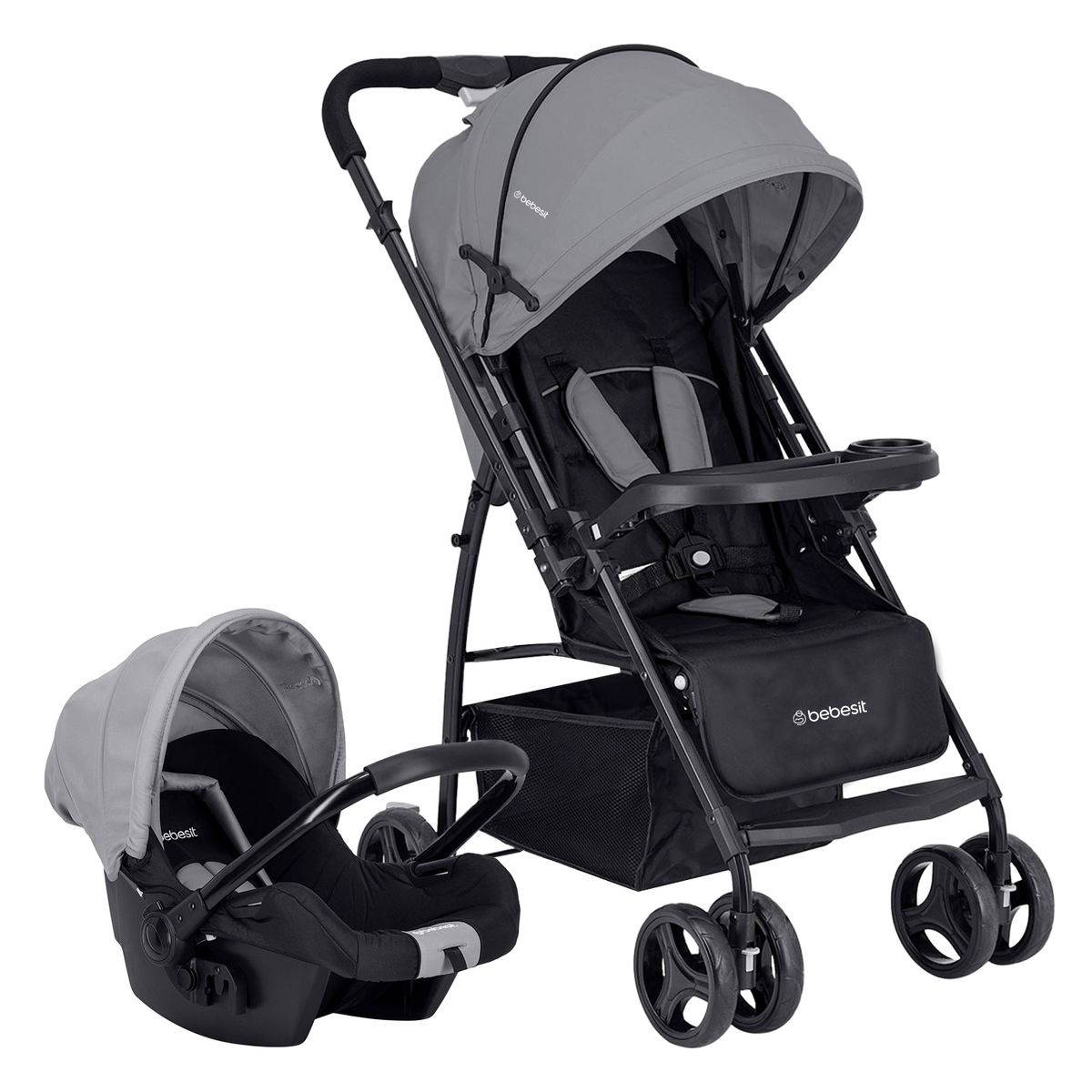 BEBESIT - Coche Travel System Go Lite Gris Bebesit