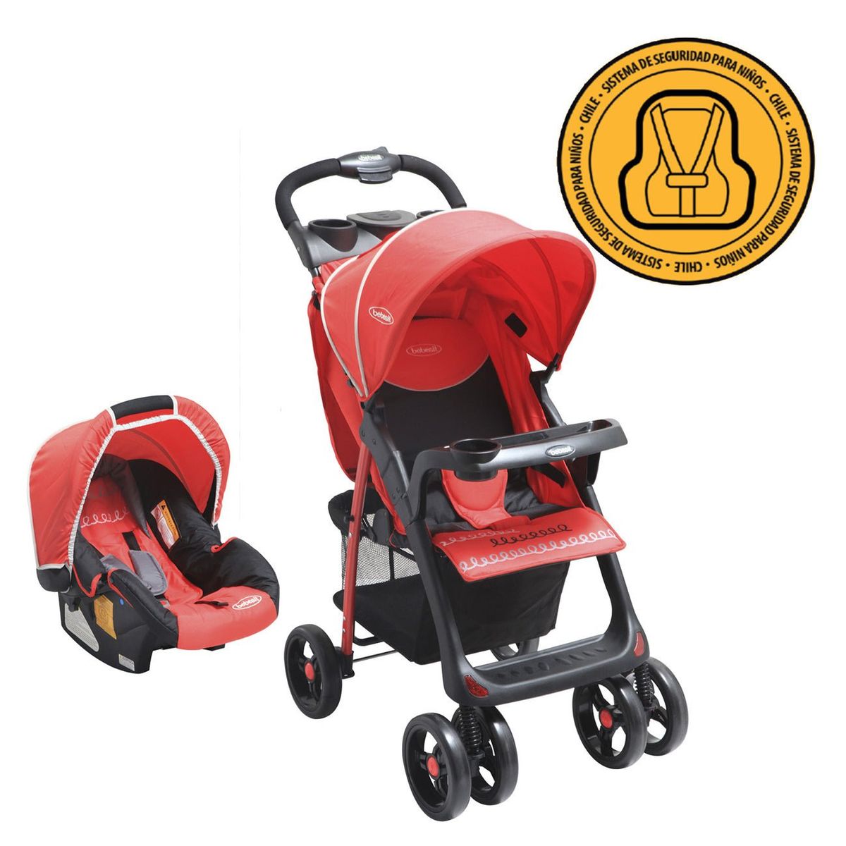 BEBESIT - Coche Travel System Jazz Rojo Bebesit