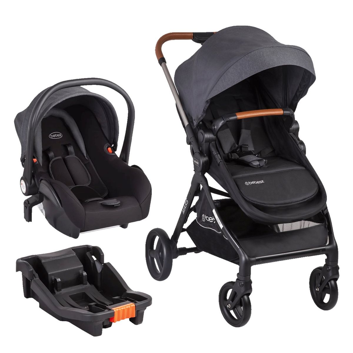 BEBESIT - Coche Travel System Mars LX Gris Bebesit