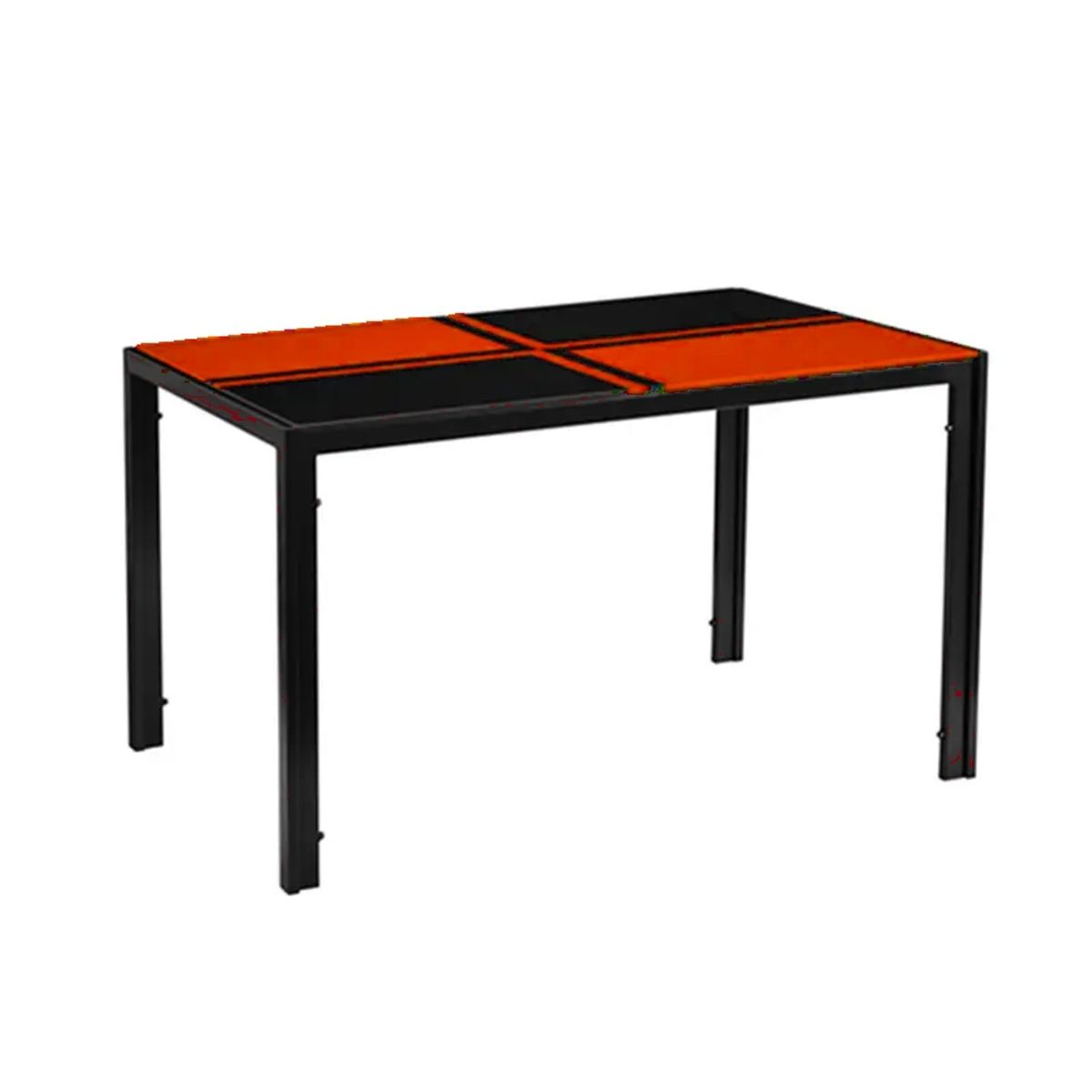 OEM - Juego Comedor Rectangular Vidrio Templado 6 Sillas Negro Rojo…