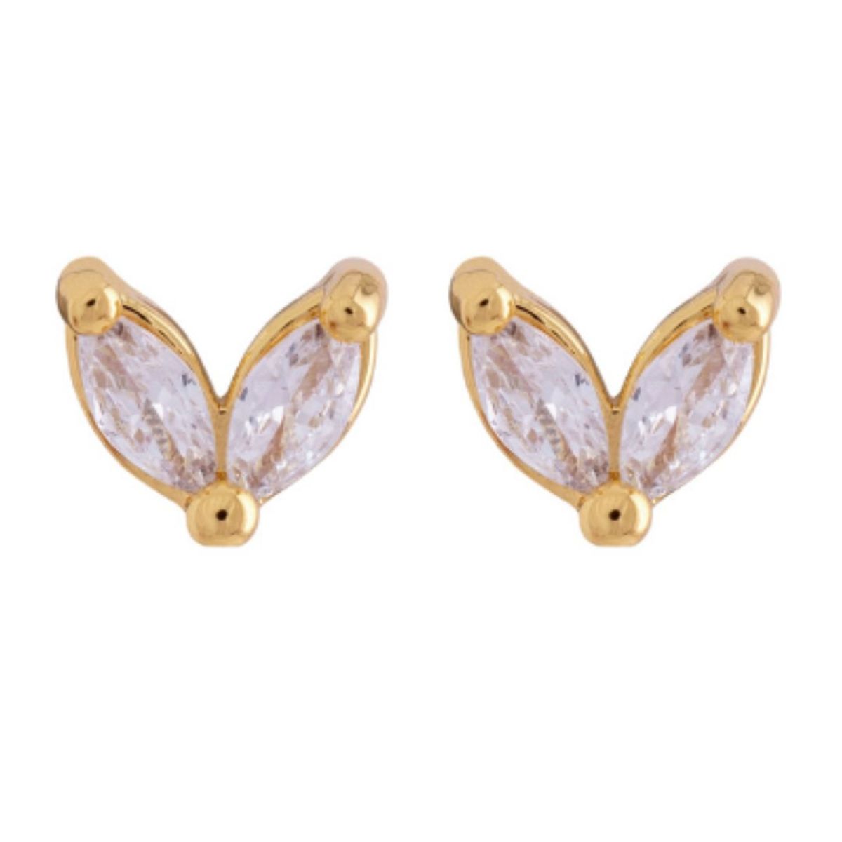 BOAZ JOYAS - Aros Mujer Siena White Circones Bañados en Oro Boaz Joyas