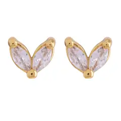 BOAZ JOYAS - Aros Mujer Siena White Circones Bañados en Oro