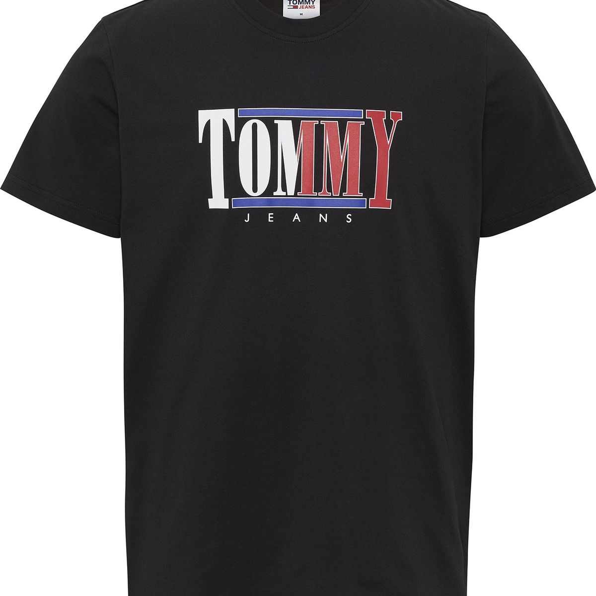 TOMMY HILFIGER - Polera Centered Logo Negro Tommy Jeans.