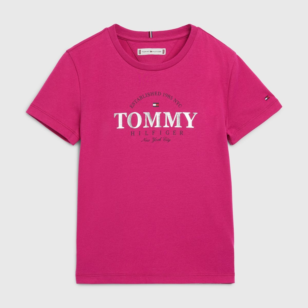TOMMY HILFIGER - Polera Logo Established Fucsia Tommy Hilfiger