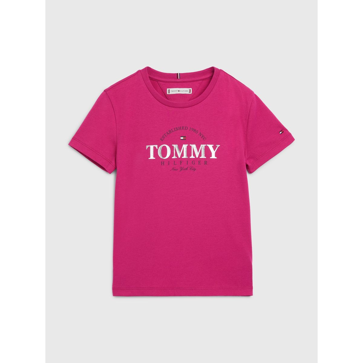 TOMMY HILFIGER - Polera Logo Established Fucsia Tommy Hilfiger