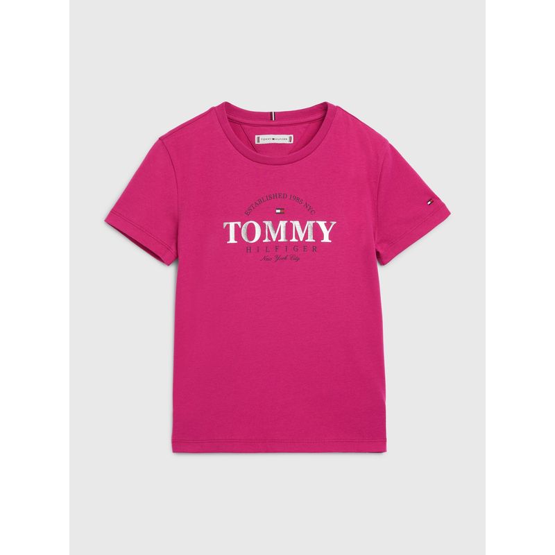 TOMMY HILFIGER - Polera Logo Established Fucsia Tommy Hilfiger