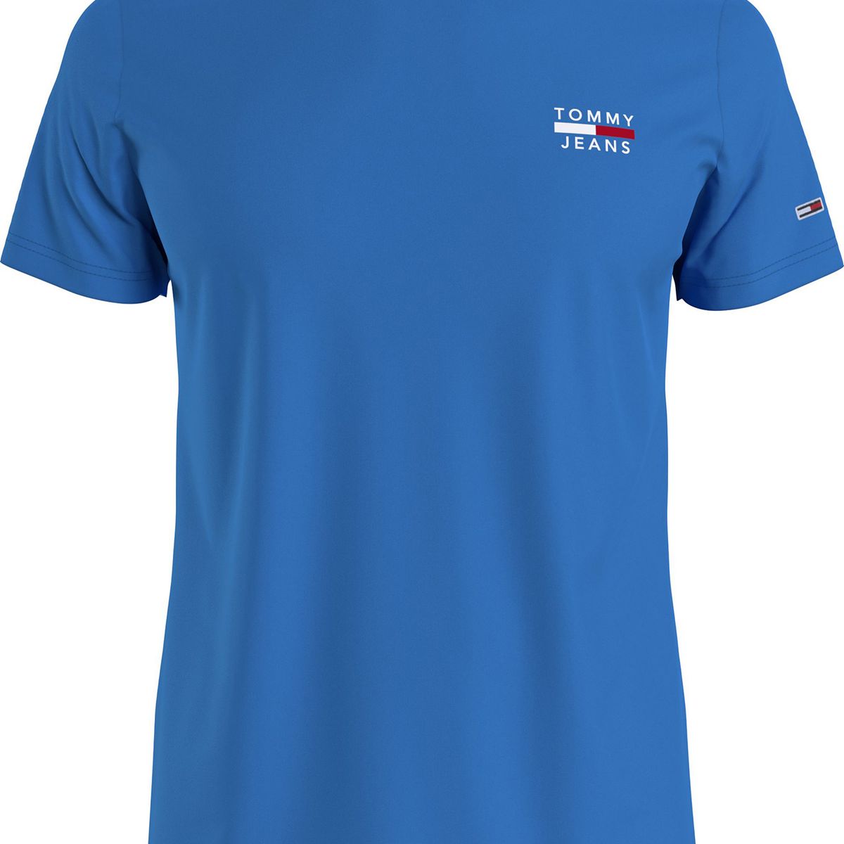 TOMMY HILFIGER - Polera Chest Logo Slim Fit Azul Tommy Jeans