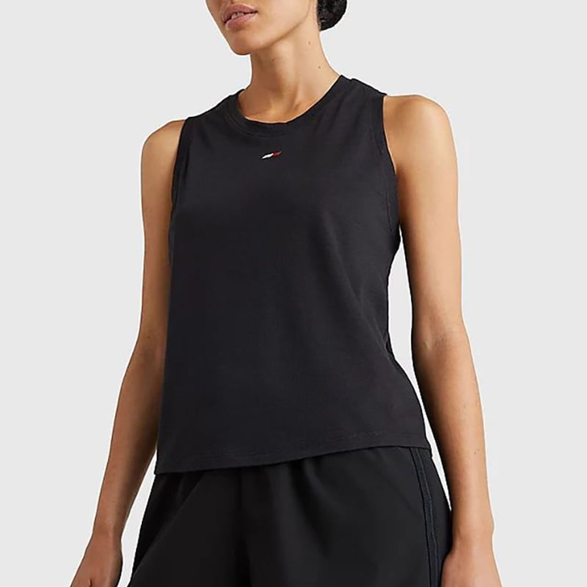 TOMMY HILFIGER - Polera Sports De Malla Negro Tommy Hilfiger