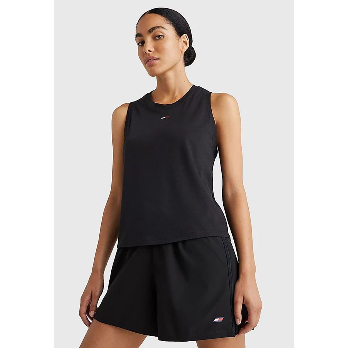 TOMMY HILFIGER - Polera Sports De Malla Negro Tommy Hilfiger