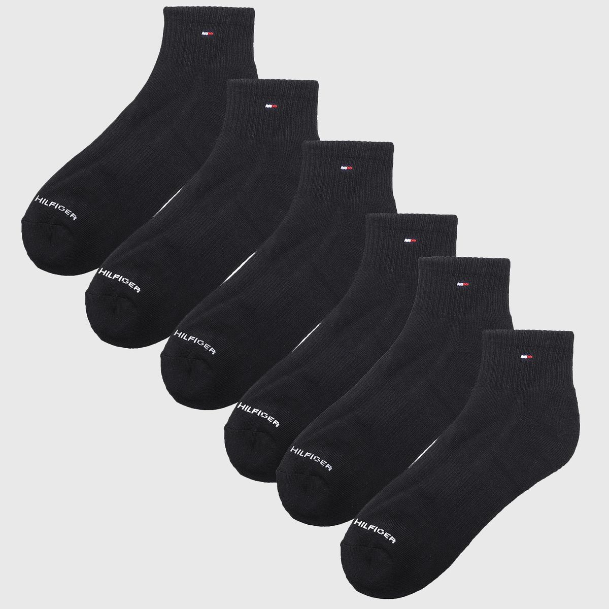 TOMMY HILFIGER - Pack De 6 Pares De Calcetines Sport Athletic Negro Tommy Hilfiger