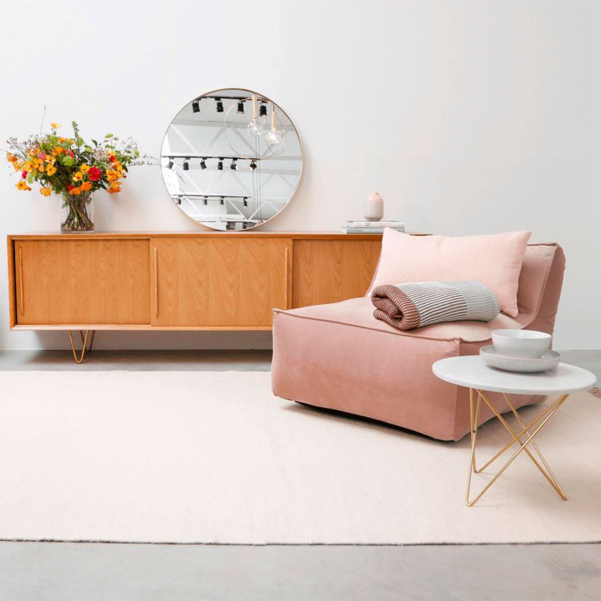 FORM DESIGN - Espejo redondo Lugano 80 cm Dorado envejecido Form