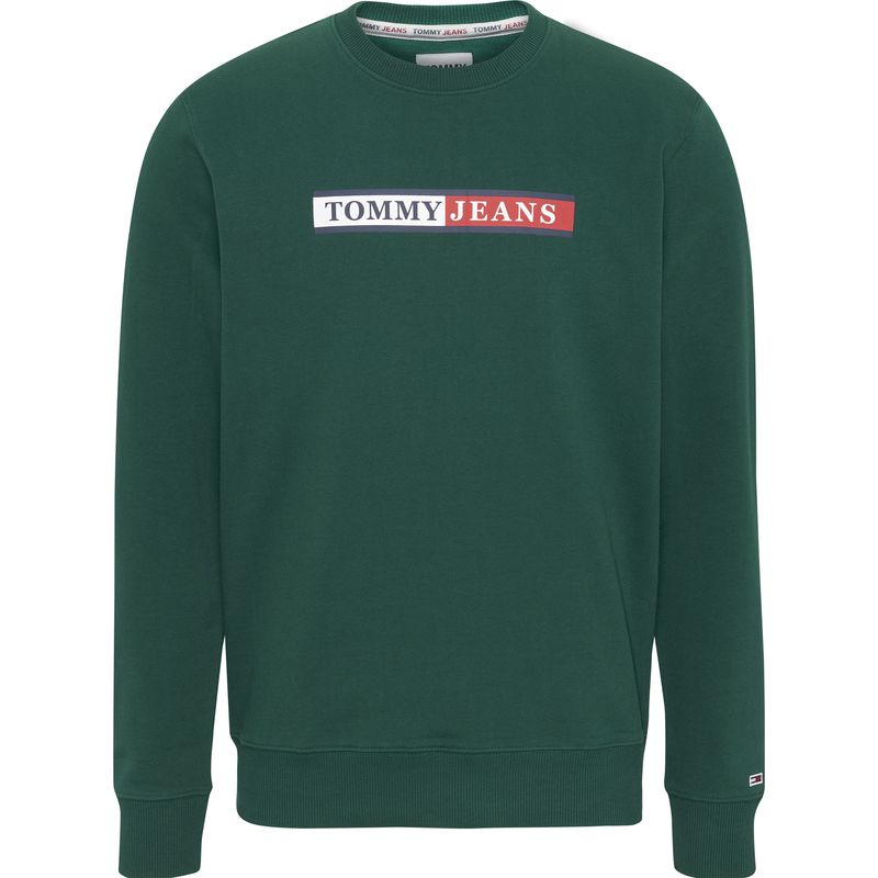 TOMMY HILFIGER - Polerón Essential Graphic Verde Tommy Jeans