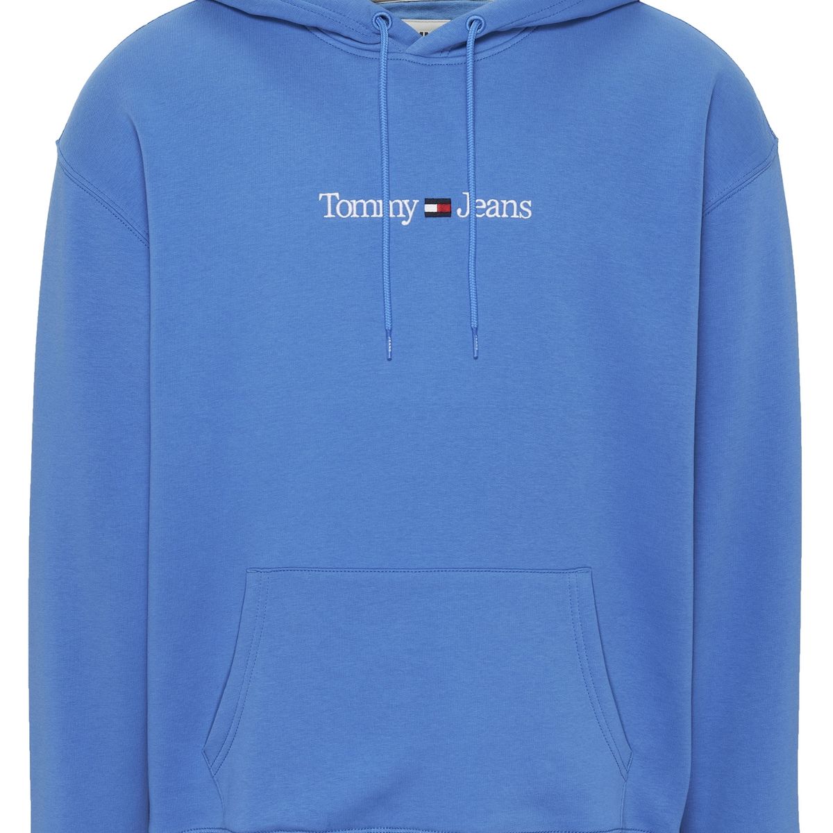 TOMMY HILFIGER - Polerón Hoodie Linear Logo Celeste Tommy Jeans